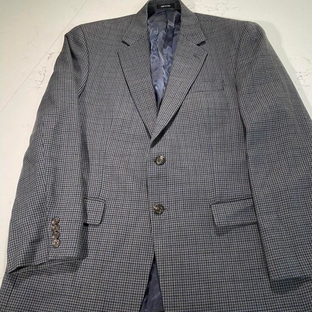 Lauren Ralph Lauren Men's 41R 100% Wool Sport Coat‎ Houndstooth Blazer Jacket